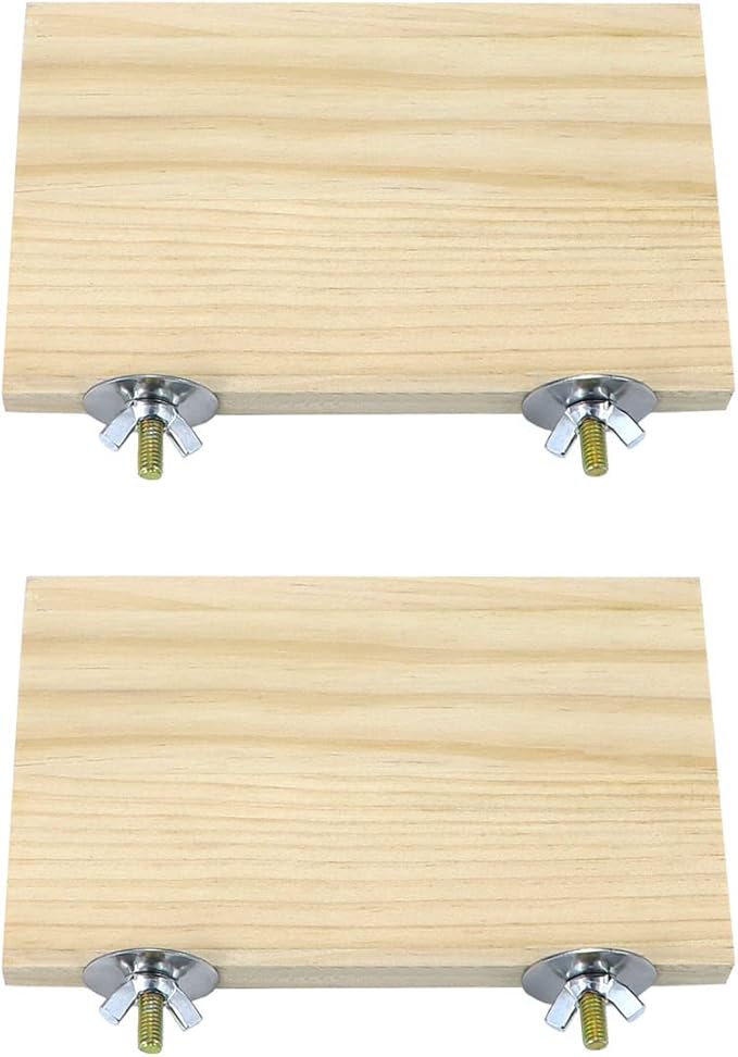 2pcs Bird Perch Platform Flat Stand Beak Paw Grinding Wood by Litewoo