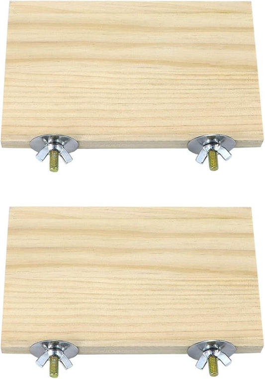 2pcs Bird Perch Platform Flat Stand Beak Paw Grinding Wood by Litewoo