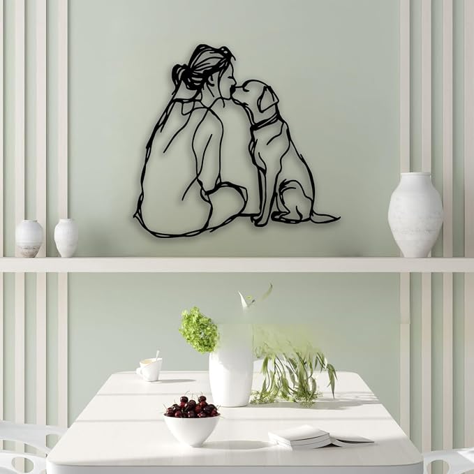 Woman Dog Metal Wall Decor - Image 5