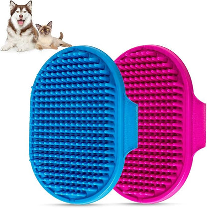 Dog Bath Brush Pet Bath Comb Brush Soothing Massage Rubber Comb 2pcs by Aoche