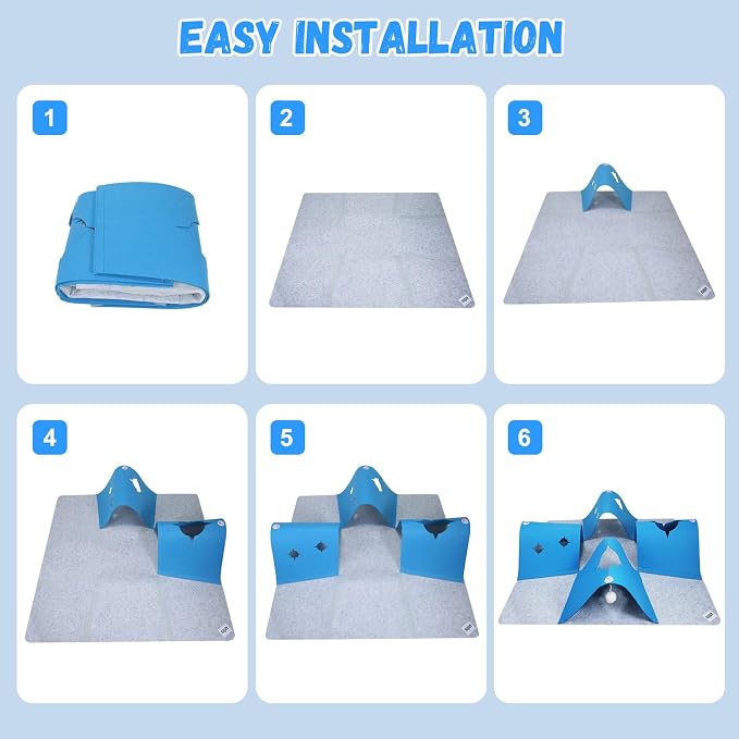 Interactive Cat Tunnel Mat for Indoor Cats, 4-Way Felt Cat Cave - Image 8