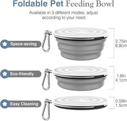 Pawaboo Collapsible Dog Bowls 2 Pack, Silicone Feeding Watering Bowls - Image 6