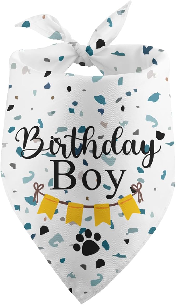 Dog Bandana for Birthday Party Supplies Puppy Pet Bandanas Boy Happy Birthday by Unknown