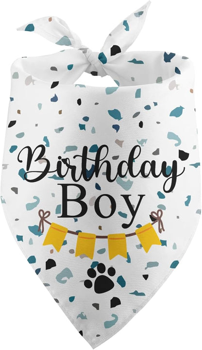 Dog Bandana for Birthday Party Supplies Puppy Pet Bandanas Boy Happy Birthday by Unknown