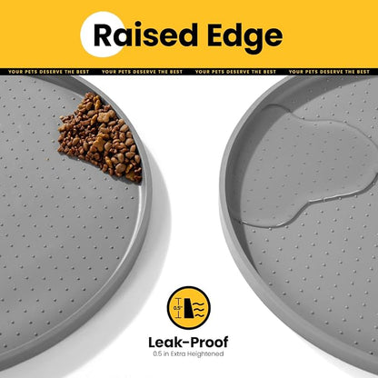 Dog Food Mat, Raised Edges Pet Food Mats - Image 2