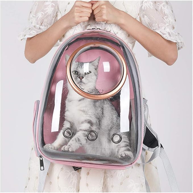 Pet Space Capsule Backpack, Small Medium Cat Puppy Dog Carrier, Transparent - Image 7