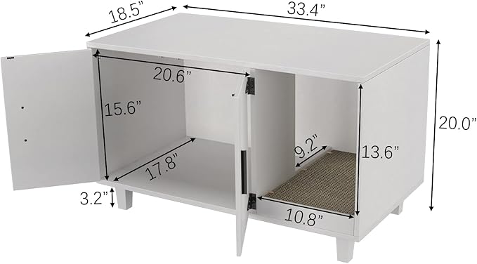 GDLF Modern Wood Pet Crate Cat Washroom Hidden Litter Box Enclosure Furniture - Image 5