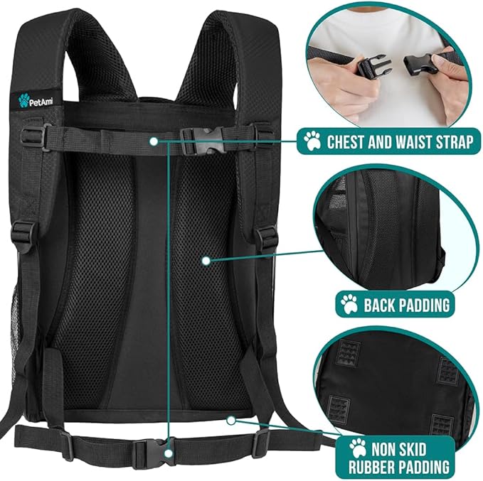 PetAmi Dog Backpack Carrier for Small Large Cat, Ventilated Pet Hiking Backpack - Image 5