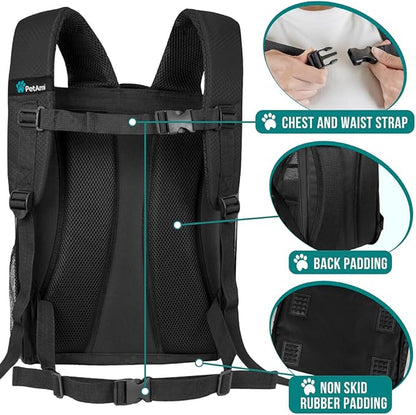 PetAmi Dog Backpack Carrier for Small Large Cat, Ventilated Pet Hiking Backpack - Image 5