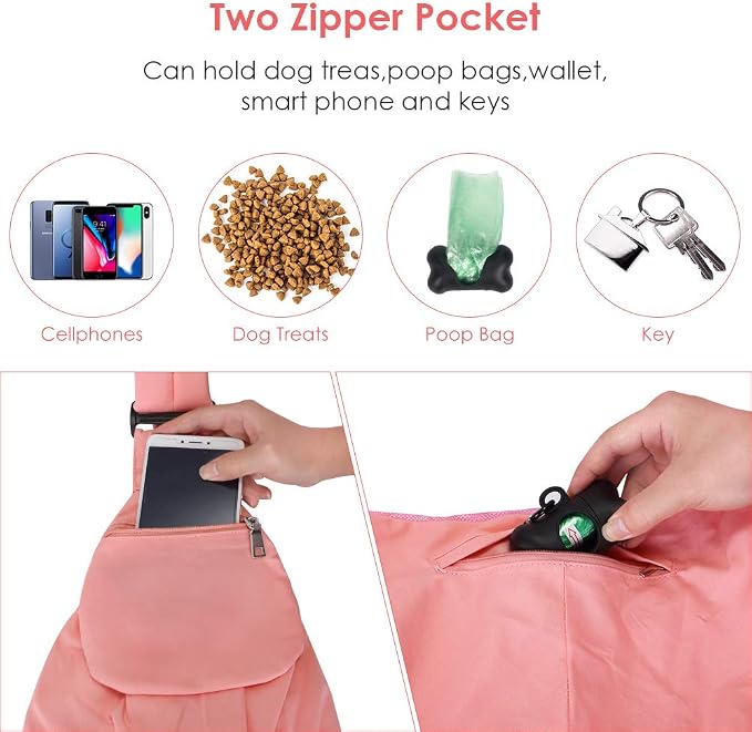 Lukovee Dog Sling Carrier, Hard Bottom Support & Adjustable Soft Padded - Image 4