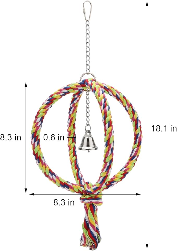 Bird Rope Swing Colorful Perch Climbing Toy - Image 3