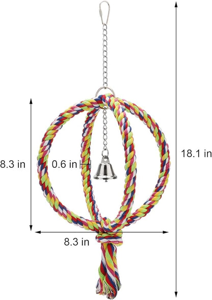 Bird Rope Swing Colorful Perch Climbing Toy - Image 3