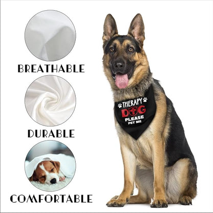 Dog Bandana, Therapy Dog Please Pet Me with, Dogs Scarf Classical Printing - Image 3