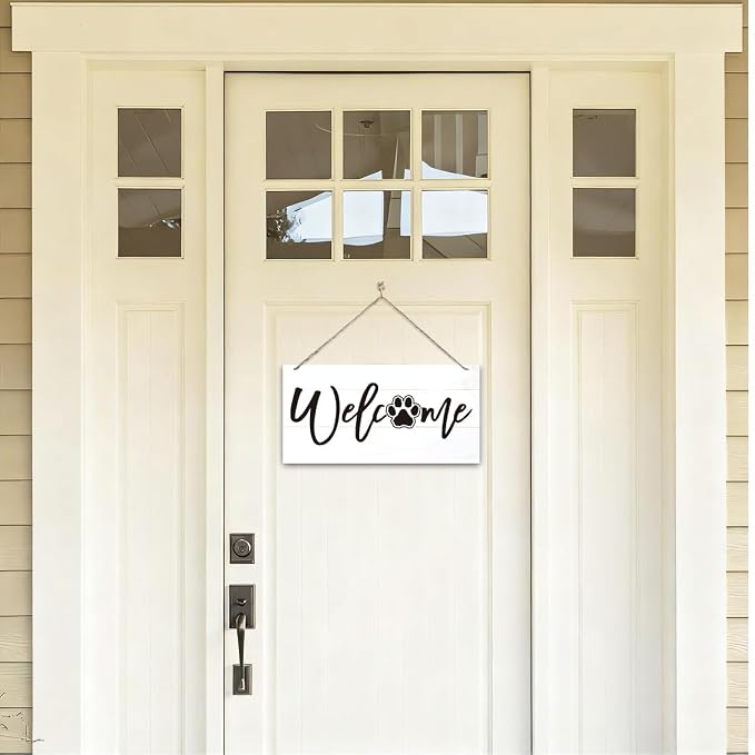 Welcome Sign for Front Door, Welcome Decor Wooden Hanging Sign for Wall Decor - Image 4