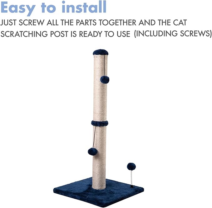 MECOOL 34“ Tall Cat Scratching Post Premium Basics Kitten Scratcher Sisal - Image 7