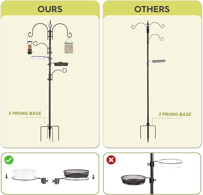 ERYTLLY Bird Feeding Station Kit Bird Feeder Pole Wild Bird Feeder Hanging Kit - Image 4