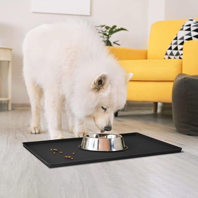 Dog Food Mat, Silicone Waterproof Food Tray, Non Slip Pet Bowl Mats Placemat - Image 7