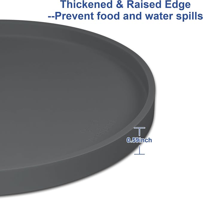 Arespark Cat Food Mat, Round Eating Plates Tray - Image 4