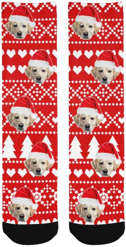 Custom Face Socks, Personalized Dog Lover Pet Photo Picture on Socks Unisex - Image 3