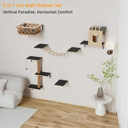 5-in-1 Cat Wall Shelves Set - Image 7