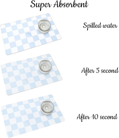 Ralxion Checkered Dog Feeding Mat, Absorbent Mats - Image 4