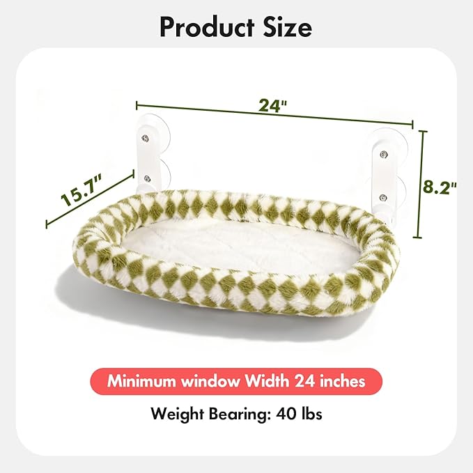 Cat Window Perch with Bolster, Cordless Foldable Cat Window Hammock with Strong - Image 5
