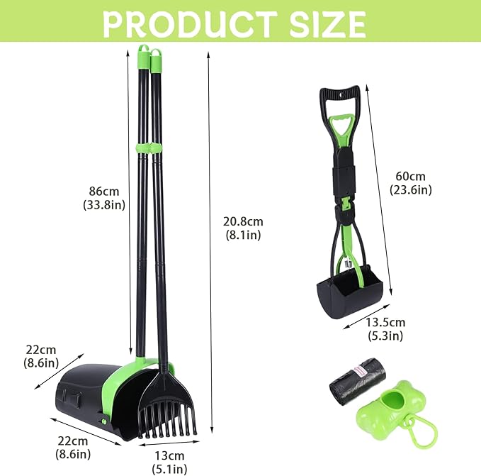 Geyecete Dog Pooper Scooper Long Handle Pooper Scooper Set Pooper - Image 4