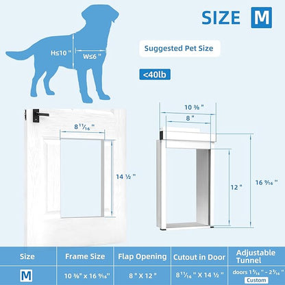 Automatic Dog Door with Doorbell Activation, 2-Flap Electronic Smart Pet Door - Image 2