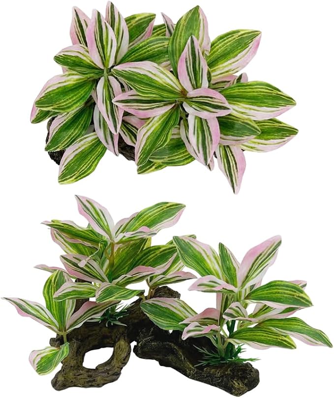 Smoothedo-Pets Fish Tank Decorations Aquarium Decor Ornaments Betta Pink Leaf - Image 5