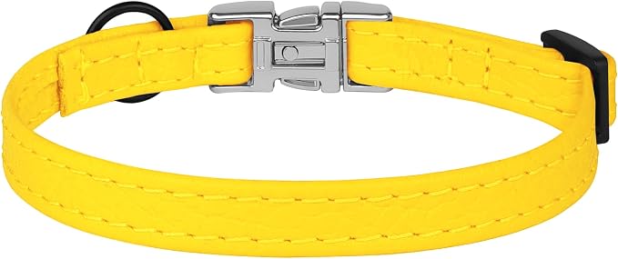 Leather Cat Collar with Buckle and Removable Bell - Image 9