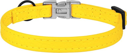 Leather Cat Collar with Buckle and Removable Bell - Image 9
