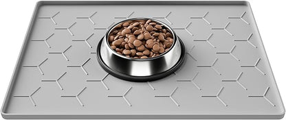 Pieviev 16''x12'' Dog Cat Food Bowl Mat, Silicone Waterproof Food Grade Pet by Pieviev