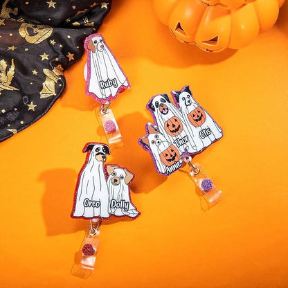 callie Personalized Halloween Ghost Badge Reel - Image 3