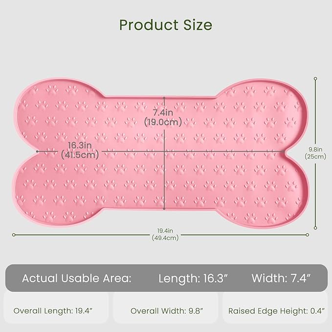 Dog Food Mat Anti-Slip Silicone Dog Bowl Mat Thicker Pet Placemat Waterproof - Image 2