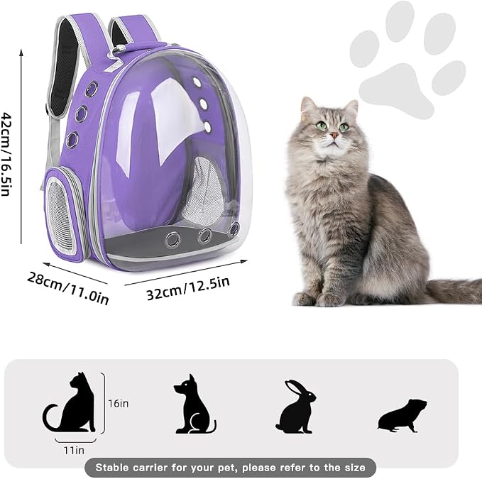 Pet Backpack Carrier, Bubble Backpack Cat Carrier, Pets and Small Dogs - Image 5