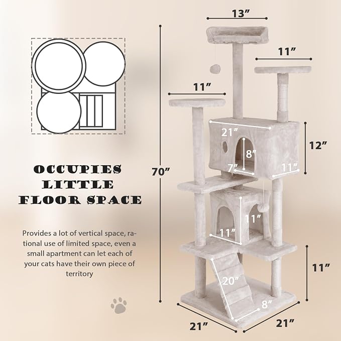 Heavy Duty Cat Tree Tower, Cat Condo, Hanging Ball - Image 6