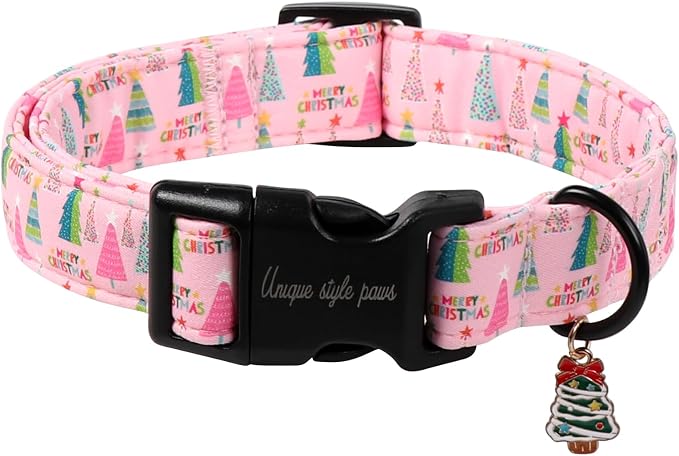 Unique Style Paws Christmas Dog Collar, Lightweight & Adjustable Pet Collar by Uniquestylepaws