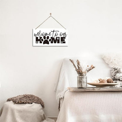 Welcome Sign for Front Door, Front Door Decor Wooden Hanging Sign for Wall Decor - Image 6