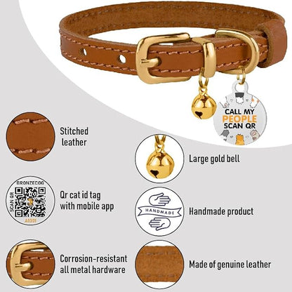 BRONZEDOG Leather Cat Collar - Image 2
