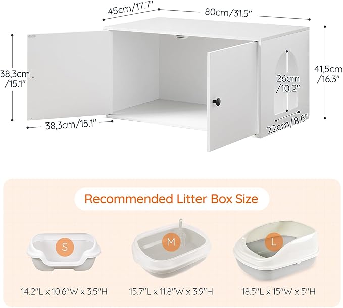HOOBRO Cat Litter Box Enclosure, Hidden Litter Box Furniture - Image 5