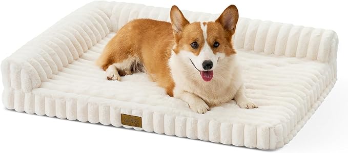 Cute Dog Bed, Faux Rabbit Fur Orthopedic Foam Dog Bed by COZYKISS