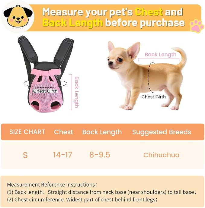 Inspack Dog Backpack Carrier/Cat Carrier, Adjustable Pet Front Carriers Travel - Image 2