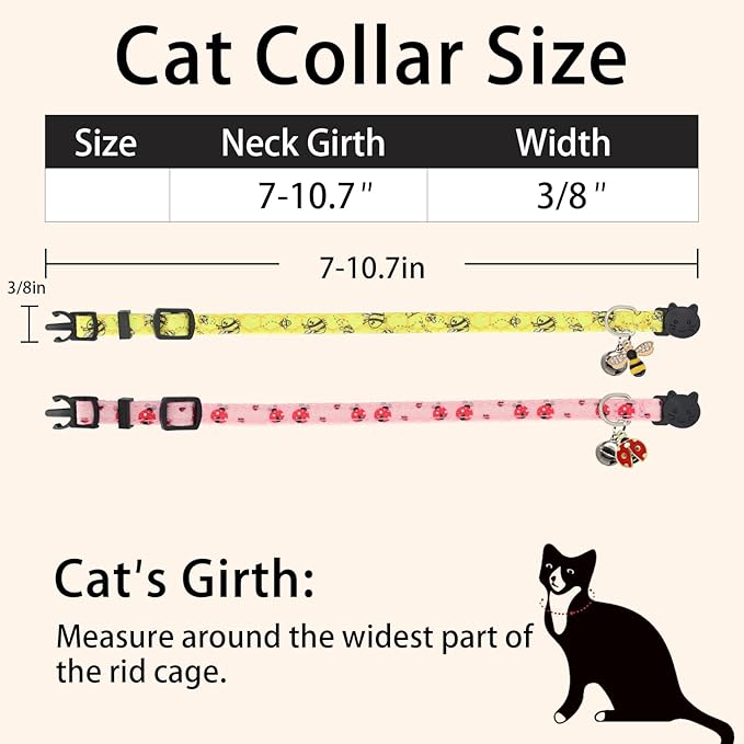 Cat Collar Breakaway, 2 Pack Cotton Cats Collars - Image 6