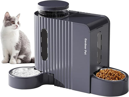 Gardner Pet Automatic Gravity Cat Food Feeder and Water Dispenser Stainless by GardnerPet