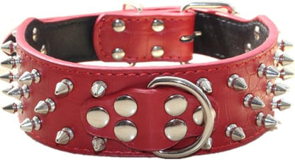 Serijoars Spiked Studded Dog Collar, PU Leather Dog Collar, Adjustable Pet by Serijoars