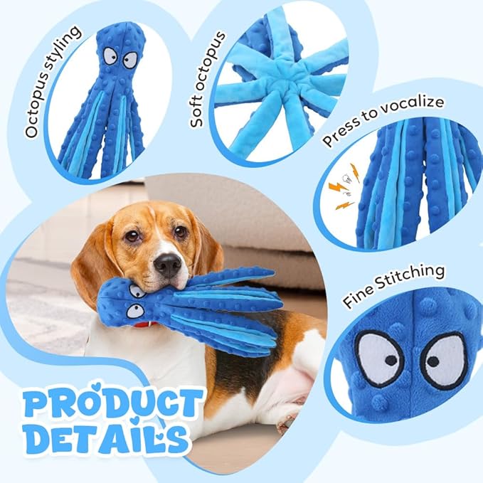 Octopus Dog Toys, No Stuffing Crinkle Dog Toys - Image 3
