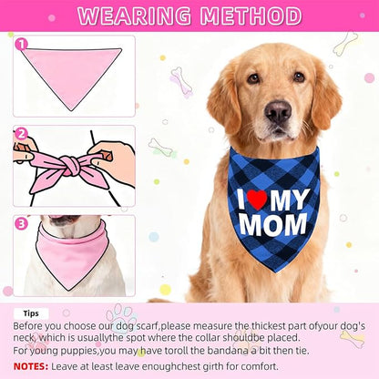 GreenJoy Cute Plaid Dog Bandana – Washable Pet Triangle Scarf - Image 5