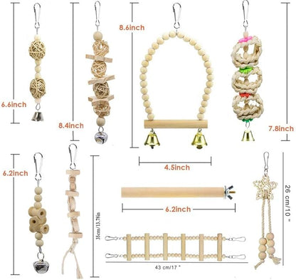 Bird Parrot Swing Toys, Chewing Standing Hanging Perch Hammock Climbing Ladder - Image 6