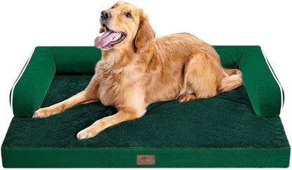 Orthopedic Large Dog Bed Washable, Orthopedic Emerald Dog Beds by Mekiy
