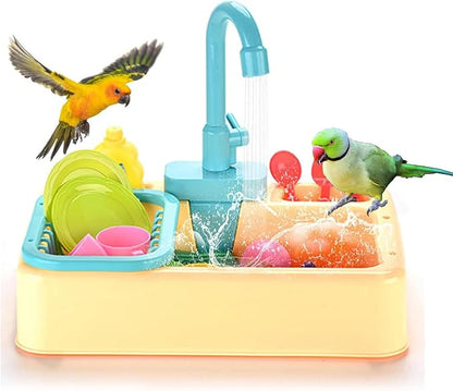 Parrot Bird Bathtub Shower Box Bathing Tub Container Cage, Automatic Pet Bird by ESSGUO